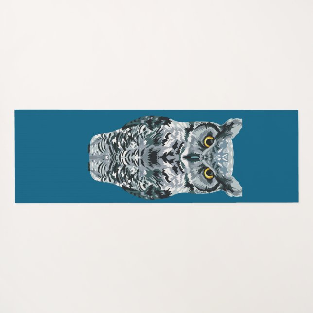 Great Horned Owl Yoga Mat (Back (Horizontal))