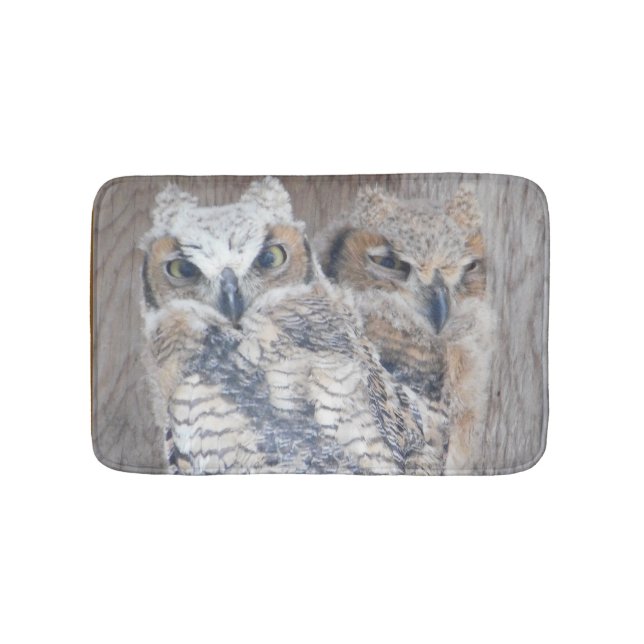 Great Horned Owlettes Floor Mat, Rug Home Decor (Front)