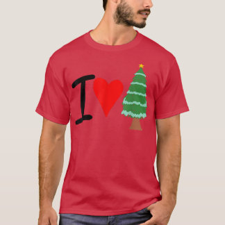 Great I Love Xmas Christmas Trees Statement  T-Shirt