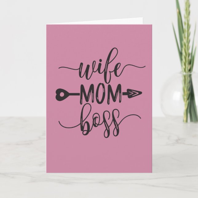 Great Idea for Mother's Day Gift Wife Mum Boss Card (Front)