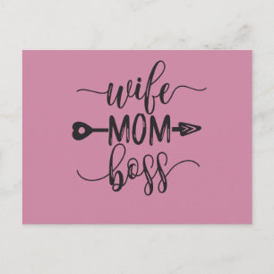 Great Idea for Mother's Day Gift Wife Mum Boss Postcard