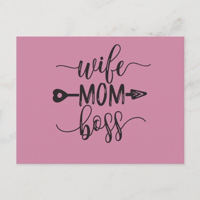 Great Idea for Mother's Day Gift Wife Mum Boss Postcard (Front)