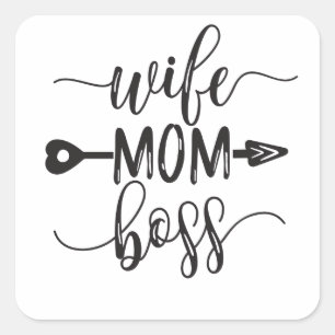 Great Idea for Mother's Day Gift Wife Mum Boss Square Sticker