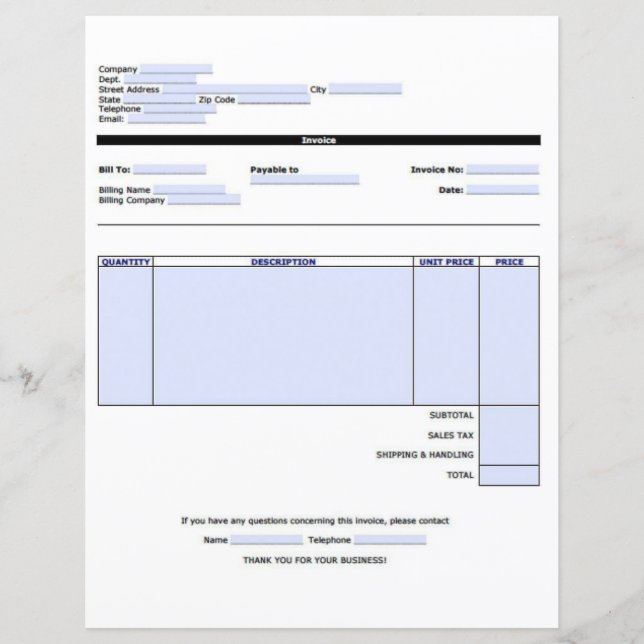 Great invoice template (Front)