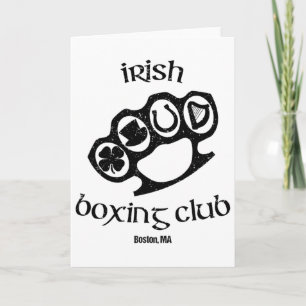Great Irish Boxing Men Club Boston Fighting Pub St Card