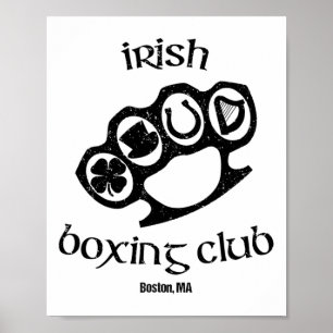 Great Irish Boxing Men Club Boston Fighting Pub St Poster