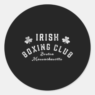 Great Irish Boxing Shirt Men Club Boston Fighting Classic Round Sticker