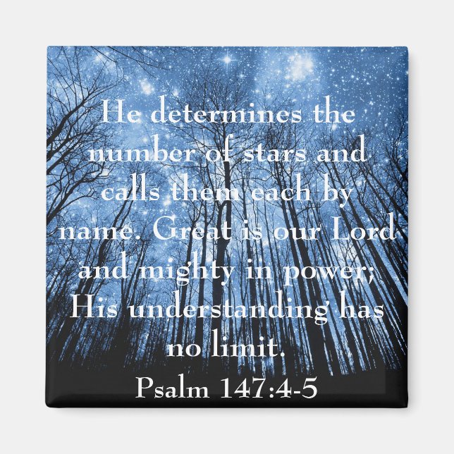 Great is our Lord bible verse Psalms Magnet (Front)