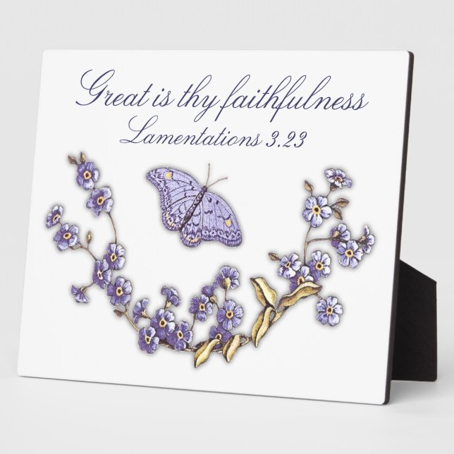 Great is thy faithfulness butterfly plaque (Side)