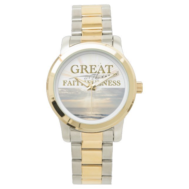 Great Is Thy Faithfulness KJV Scripture quote Watch (Front)