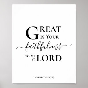 GREAT IS YOUR FAITHFULNESS Modern Christian Poster