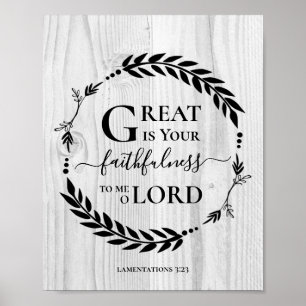 GREAT IS YOUR FAITHFULNESS Wood Christian Poster