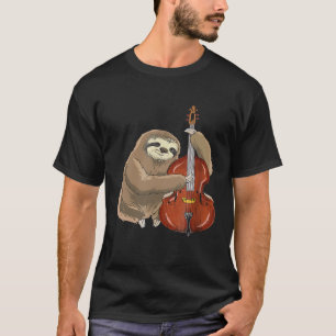 Great Jazz Shirt Sloth Playing Contrabass Cello M