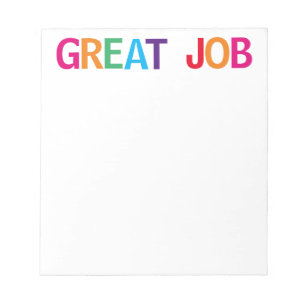 Great Job Bright Multicolored 5.5 x 6 Notepad
