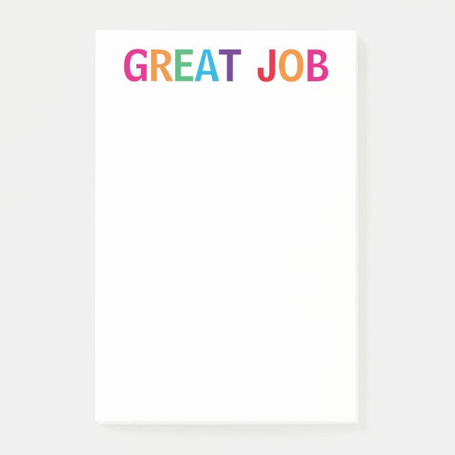 Great Job Bright Post-it Notes (Front)