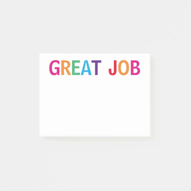 Great Job Bright Post-it Notes (Front)