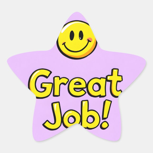 Great Job Cheerful Star Sticker (Front)
