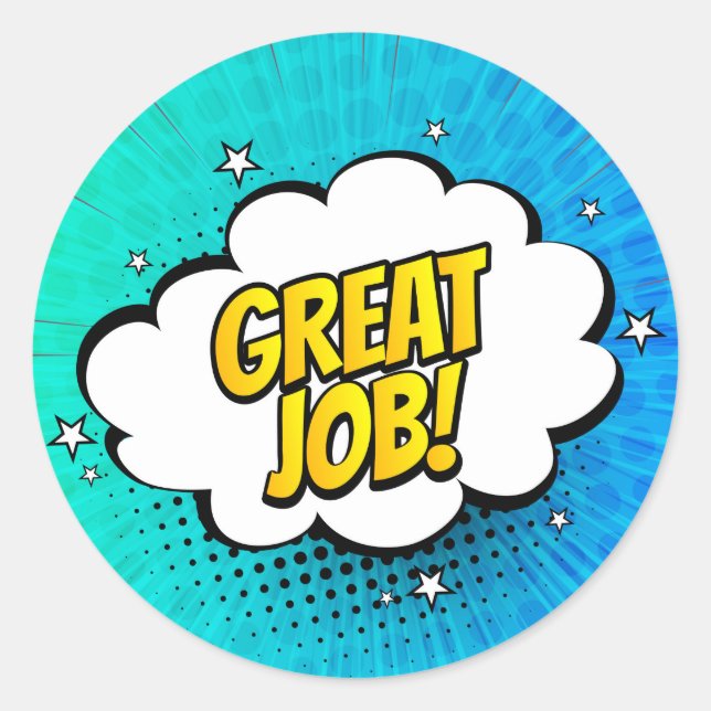 Great Job Comic Book Pop Art Sticker (Front)
