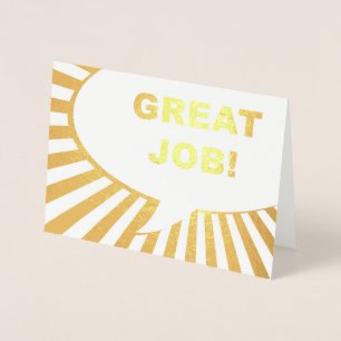 great job comic bubble gold foil card