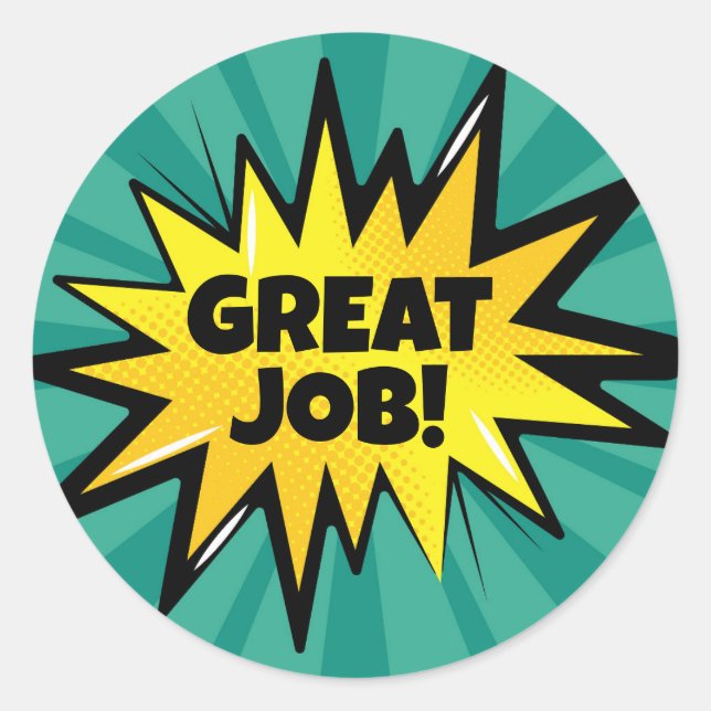 Great Job Comic Pop Art Classic Round Sticker (Front)