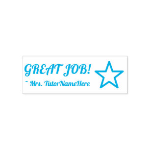"GREAT JOB!" + Custom Educator Name Self-inking Stamp
