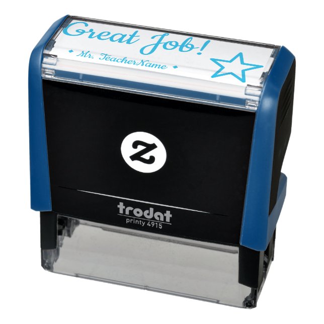 "Great Job!" + Custom Teacher Name Rubber Stamp (Product)