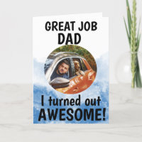 Great job Dad... Fathers Day Custom Photo Blue 