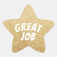 Great Job Gold Star Faux Glitter