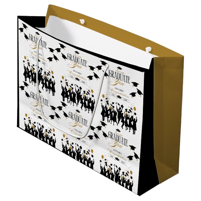 Great Job, Graduate! Time to Celebrate Party Large Gift Bag (Front Angled)