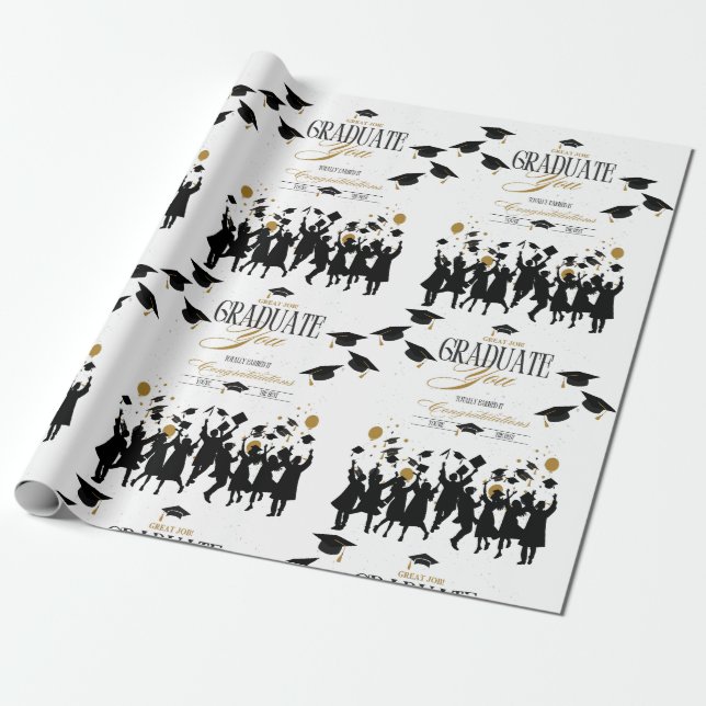 Great Job, Graduate! Time to Celebrate Party Wrapping Paper (Unrolled)