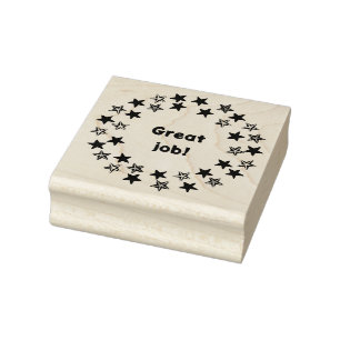 Great job, in circle of stars, rubber stamps