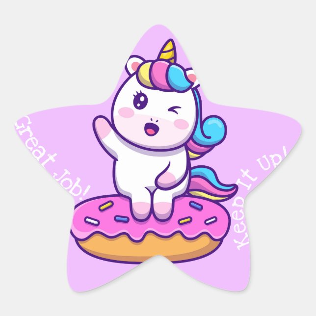 Great Job Kawaii Star Sticker (Front)