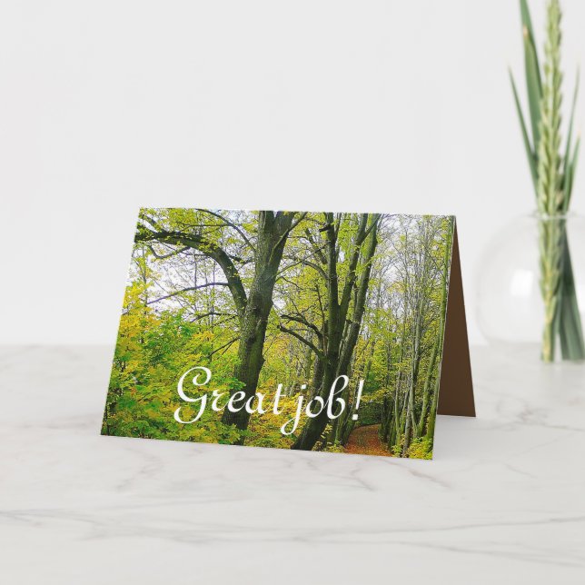 Great Job Personalise Fall Leaf Destiny Destiny'S Thank You Card (Front)