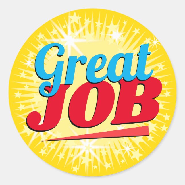 Great job stars employee recognition stickers (Front)