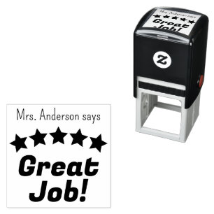 Great Job Stars Teacher's Personalised Self-inking Stamp