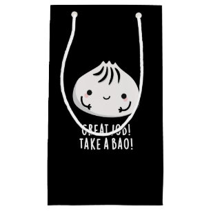 Great Job Take A Bao Funny Dimsum Pun Dark BG Small Gift Bag