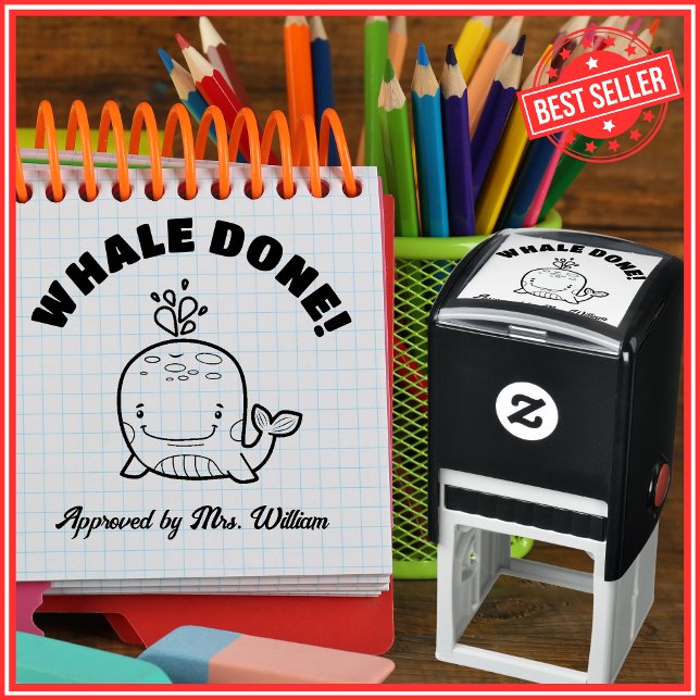 Great Job WHALE Grading Encouragement Teacher Self-inking Stamp (Creator Uploaded)