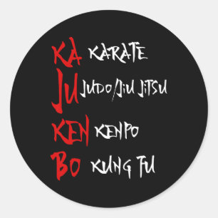 Great Kajukenbo Fighting Karate Judo Kenpo Kung Fu Classic Round Sticker