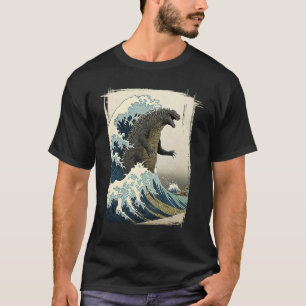 Great Kanagawa Wave Hokusai versus Great Monster J T-Shirt