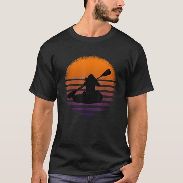 Great Kayaker Silhouette Kayak Paddle Gift T-Shirt (Front)