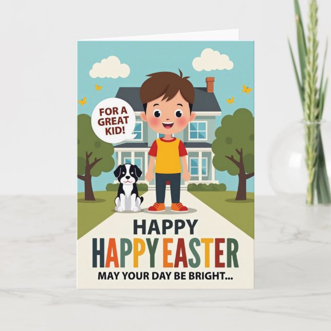 Great Kid Happy Easter Card (Front)