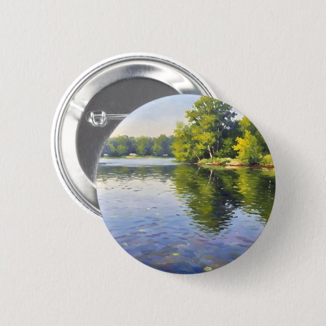 Great Lake 6 Cm Round Badge (Front & Back)