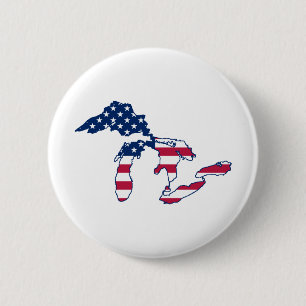 Great Lakes American Flag 6 Cm Round Badge