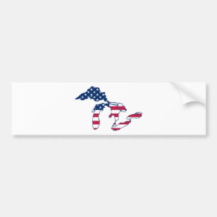 Great Lakes American Flag Bumper Sticker