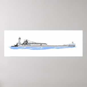 Great Lakes barge Maumee and tug Victory Poster