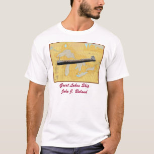 Great lakes Chart with John J. Boland T-Shirt