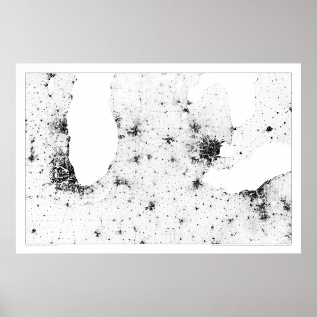 Great Lakes Cities Census Dotmap Poster (Front)
