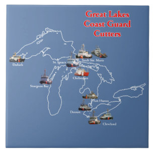 Great Lakes Coast Guard Cutters Ceramic Tile