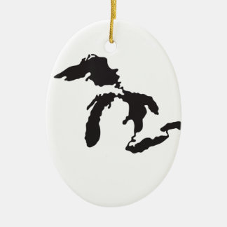 Great Lakes Custom Illustration Ceramic Tree Decoration