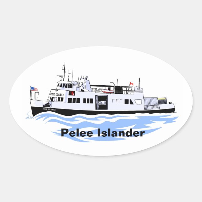 Great Lakes ferry Pelee Islander Oval Sticker (Front)